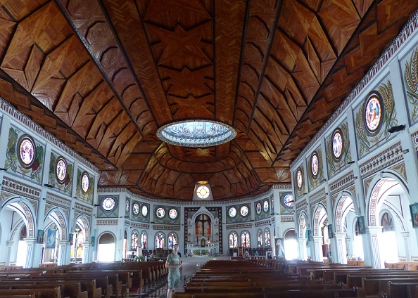 Inside the Catholic cathedral in Apia, Samoa
